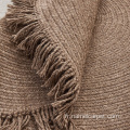 Tapis et tapis en laine tissée de forme ronde